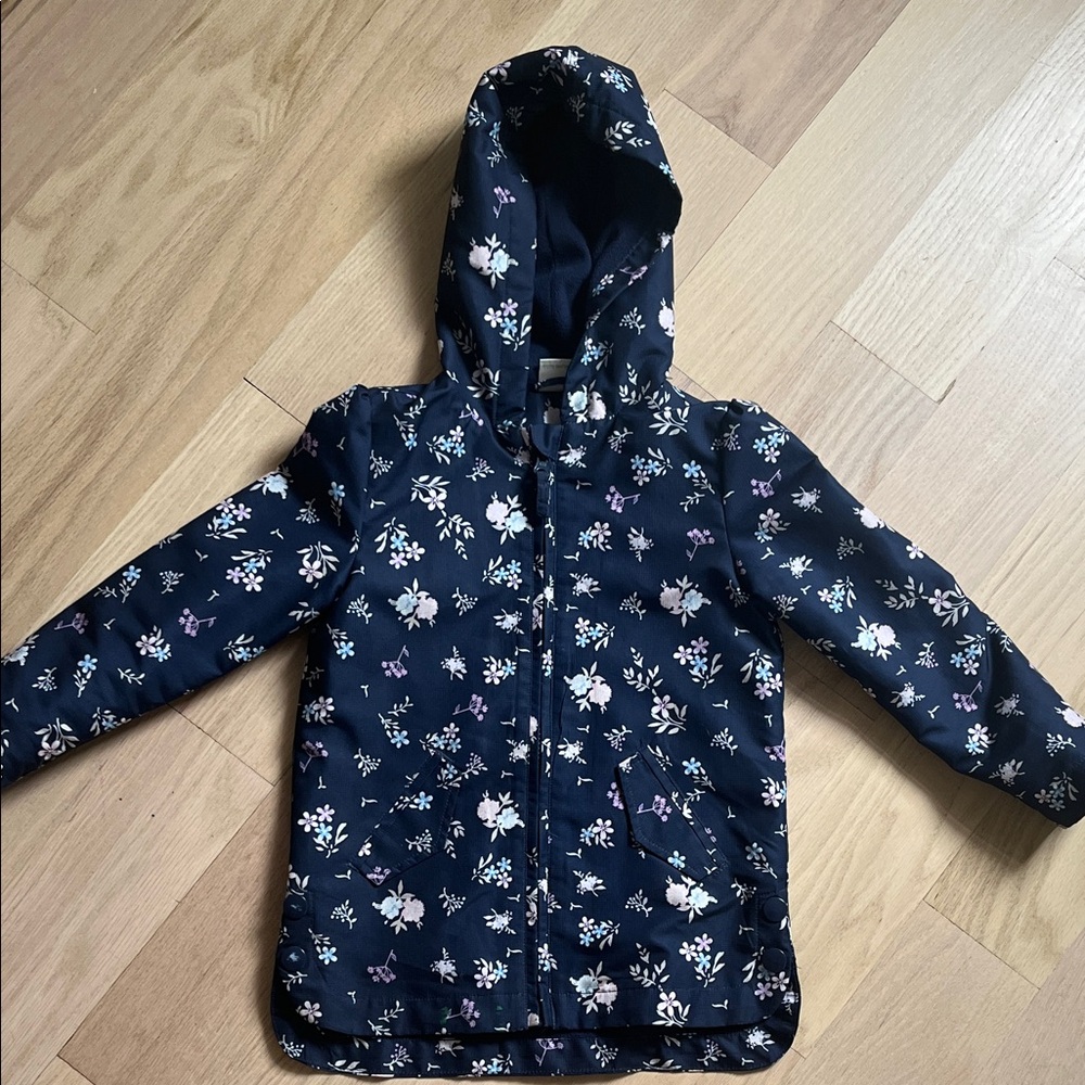 Koala Kids Floral Raincoat - Navy